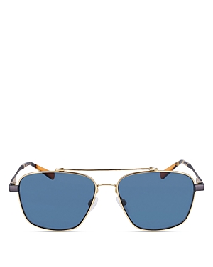 Shop Shinola Runwell Navigator Sunglasses, 57mm In Gold/blue Solid