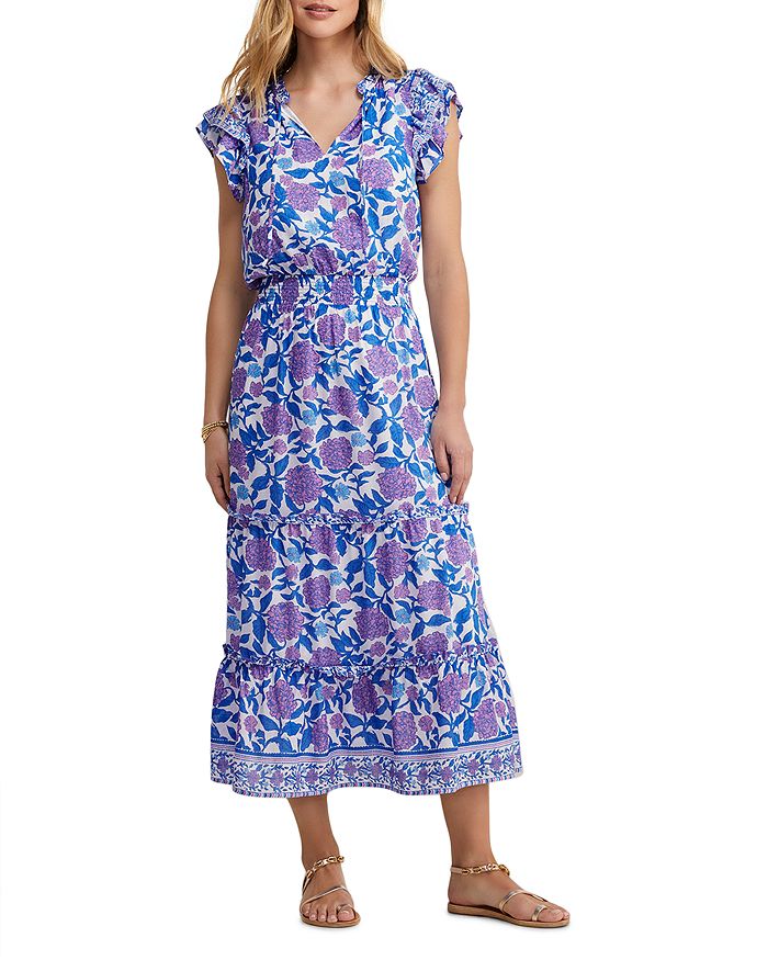 Vineyard Vines Floral Flutter Sleeve Maxi Dress | Bloomingdale's