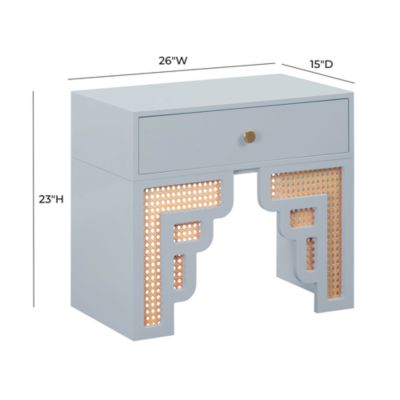 Suzie Pastel & Rattan Nightstand