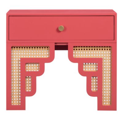 Suzie Pastel & Rattan Nightstand
