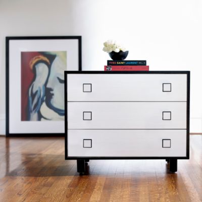 Bernhardt Silhouette 3 Drawer Nightstand with Square Hardware