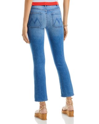 The Patch Pocket Insider High Rise Ankle Straight Jeans in Happy Pill