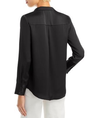 Satin Button Front Blouse - Exclusive