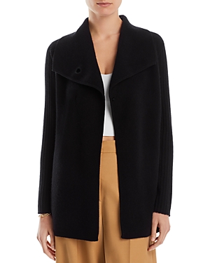 C By Bloomingdale's Cashmere Drape Front Cashmere Cardigan - 100% Exclusive In Black