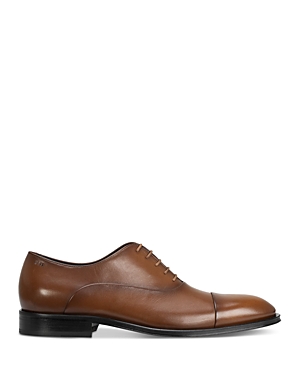 Shop Hugo Boss Men's Derrek Lace Up Oxford Shoes In Medium Brown