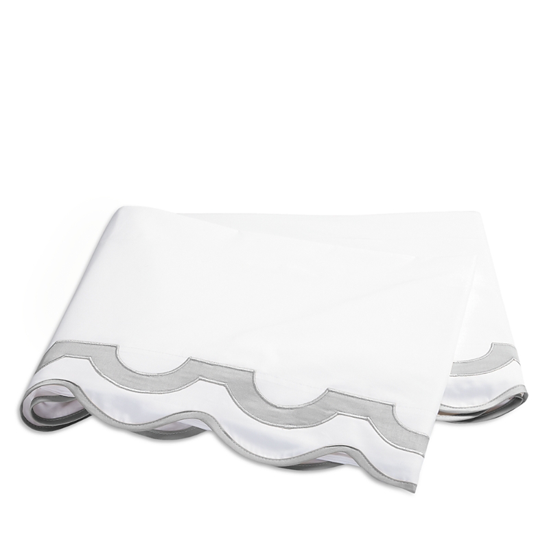 Matouk Mirasol Flat Sheet, Full/queen In Silver