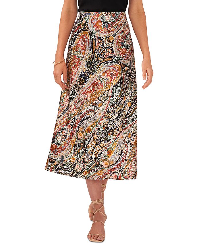 1.STATE Hammered Satin Midi Skirt Bloomingdale s