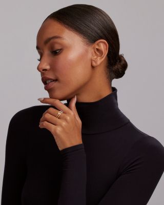 18K Yellow Gold & Sterling Silver Caviar Lux-Clip Diamond Small  Statement Ring - Exclusive