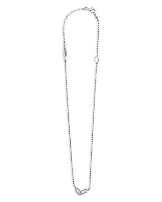 18K Yellow Gold & Sterling Silver Caviar Lux-Clip Diamond Bead Link Necklace, 16-18" - Exclusive