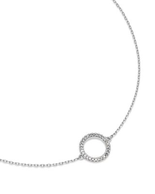 Diamond Circle Bracelet in 14K White Gold, 0.08 tcw