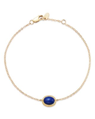 Bloomingdale's Fine Collection - Blue Lapis Station Bracelet in 14K Yellow Gold