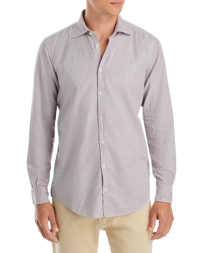 Massimo Alba Watercolor Check Button Front Shirt | Bloomingdale's