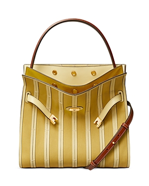 Tory Burch Lee Radziwill Canvas Panel Handbag In Cornbread