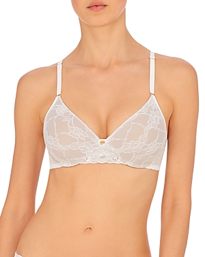 Natori Bliss Allure Lace Contour Bra In White/cafe
