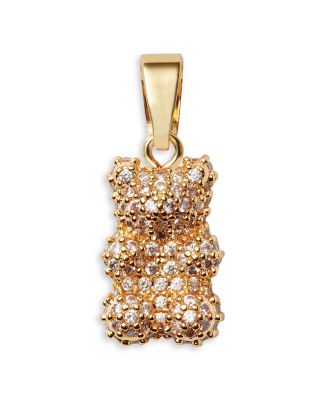 Crystal Haze Jewelry Nostalgia Pave Bear Pendant in 18K Gold Plated