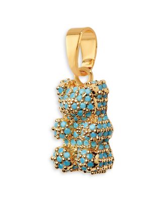 Crystal Haze Jewelry Nostalgia Pave Bear Pendant in 18K Gold Plated