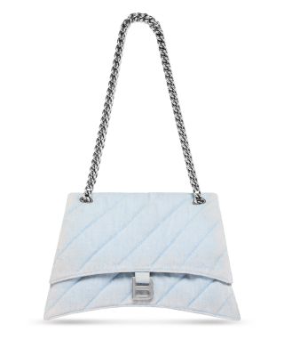 Balenciaga Crush Medium Chain Bag Quilted Denim