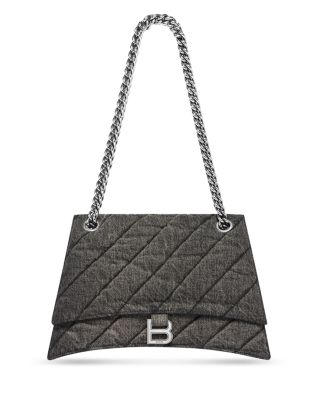 Balenciaga Crush Medium Chain Bag Quilted Denim | Bloomingdale's