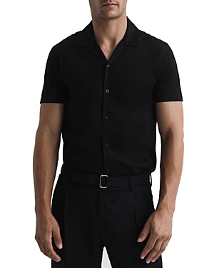 Shop Reiss Caspa Cuban Shirt In Black