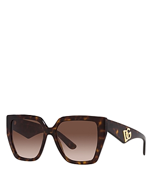 Shop Dolce & Gabbana Square Sunglasses, 55mm In Havana/brown Gradient