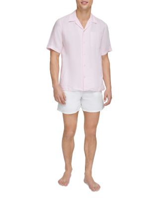 Short Sleeved Solid Linen Shirt