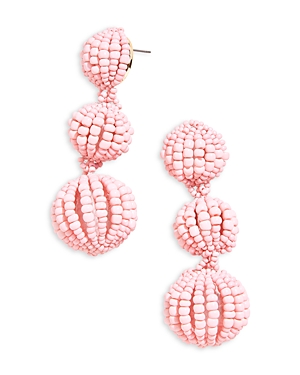 Baublebar Skylar Color Beaded Triple Drop Statement Earrings In 14k Gold Plated In Pink