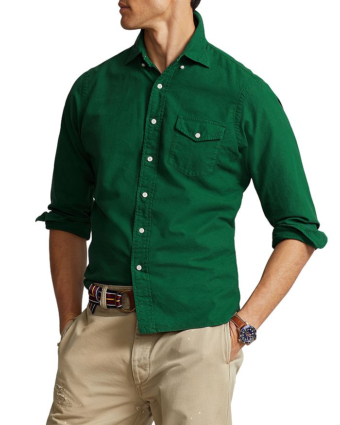 Regular Fit Oxford shirt - Dark green - Men