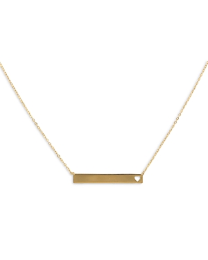 Bloomingdale's Cut Out Heart Bar Necklace In 14k Yellow Gold, 18