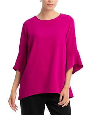 Shop Caroline Rose Julia Flare Sleeve Tunic Top In Berry