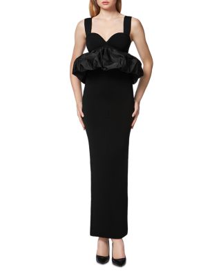 open lace back dress Herve Leger Bandage Peplum Dress Rebeca Black Size Small Sleeveless Mini