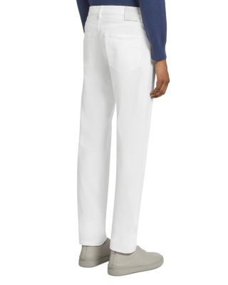 Gabardine City Slim Straight Fit Jeans in White
