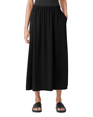Eileen Fisher Gathered Maxi Skirt In Black