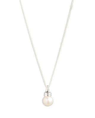 Ralph Lauren - Sterling Silver & Cultured Freshwater Pearl Pendant Necklace, 15"-18"