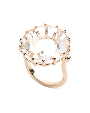 Dannijo Angelo Crystal Cocktail Ring in Gold Tone
