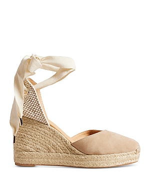 Ted Baker Women's Purita Ankle Tie Espadrille Black Wedge Heel D'orsay Shoes In Taupe