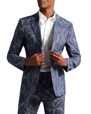 Ted Baker Slim Fit Printed Jacket In Navy | ModeSens