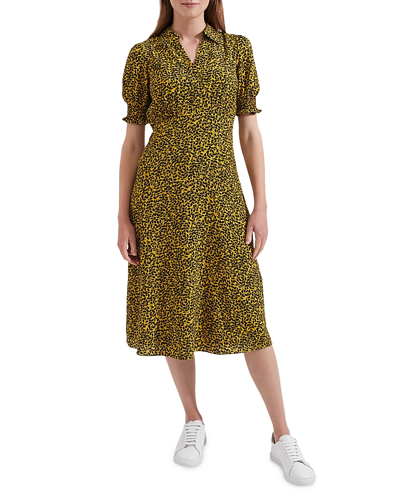 Hobbs London Elora Dress In Chartreuse Navy