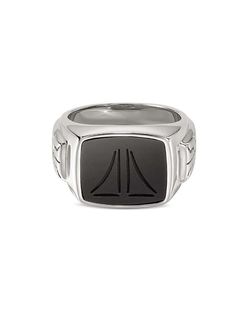 John Hardy Sterling Silver Onyx Signet Ring