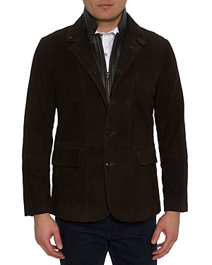 Robert Graham Uptown Xvii Suede & Leather Removable Vest Classic Fit Blazer Robert Graham Uptown Xvii Suede & Leather Removable Vest Classic Fit Blazer