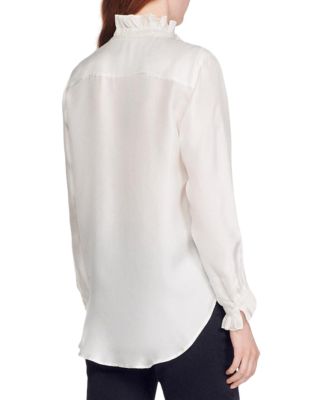 Haby Ruffled Trim Silk Shirt