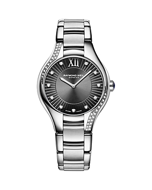 Shop Raymond Weil Noemia Diamond Watch, 32mm In Gray/silver