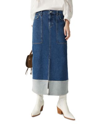 【BAON】Ankel Cat Washing Denim Midi Skirt Manon Skirt at Equipment