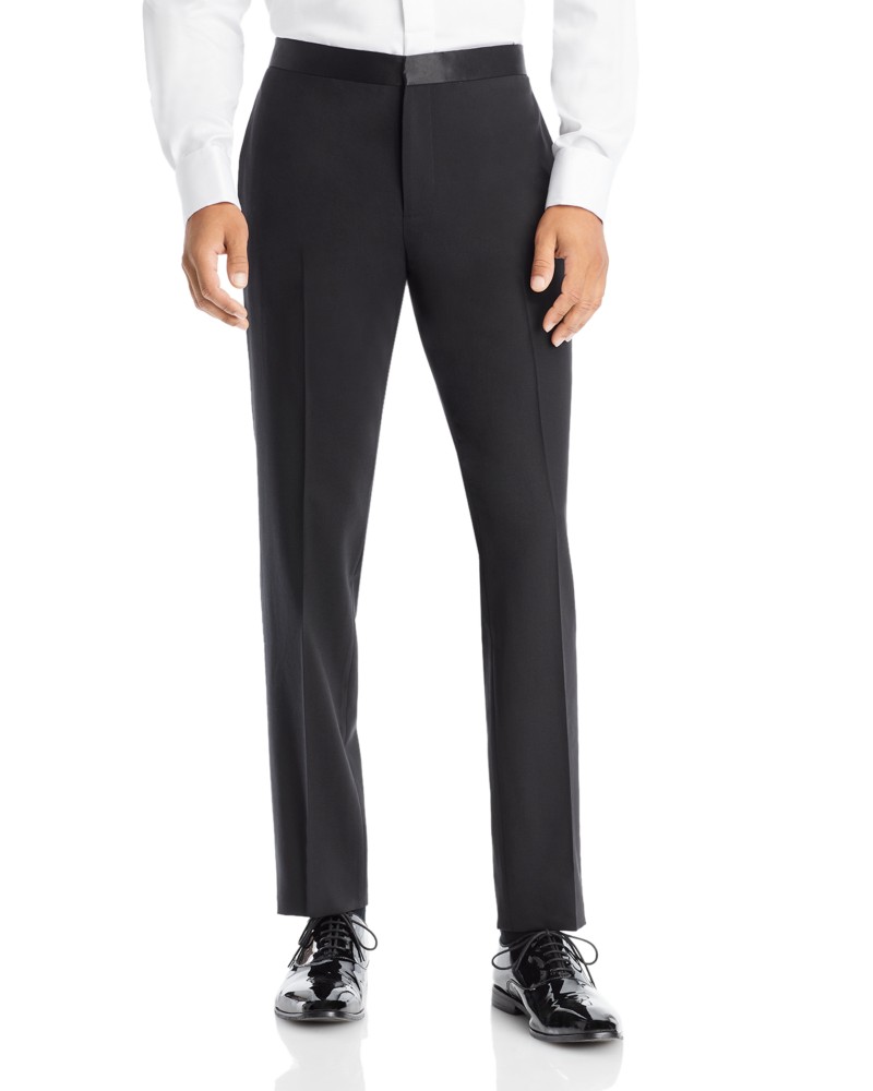 Theory Mayers Slim Fit Tuxedo Pants in Black