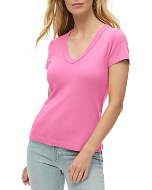 Michael Stars Nikki V-neck Tee In Azalea