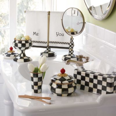 Courtly Check Enamel Waste Bin