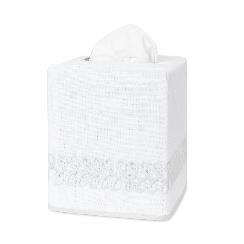 Matouk Astor Braid Tissue Box Cover In Silver