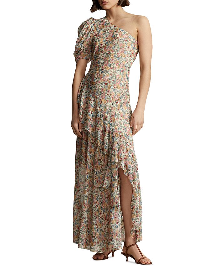 Ralph Lauren Floral One Shoulder Georgette Maxi Dress | Bloomingdale's
