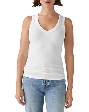 Shop Michael Stars Blanche Ruched Side Top In White