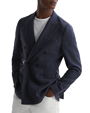 REISS ADMIRE TEXTURED WEAVE REGULAR FIT DOUBLE BREASTED BLAZER