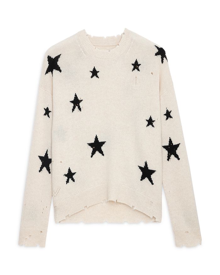 Zadig & Voltaire Unisex Markus Distressed Cashmere Sweater | Bloomingdale's